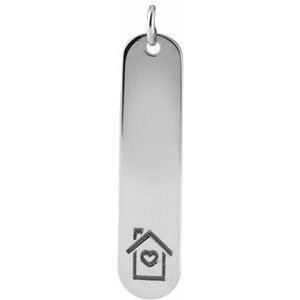 Kazi Luxury Sterling Silver Engravable Home Pendant 43$